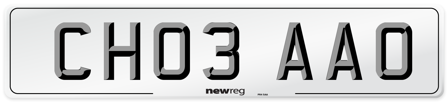 CH03 AAO Number Plate from New Reg